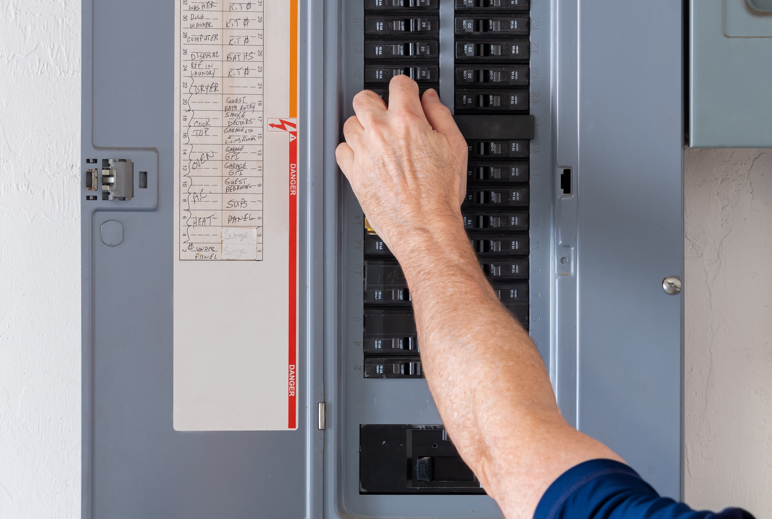 Upgraded electrical panel in a San Jose home improving safety and power capacity